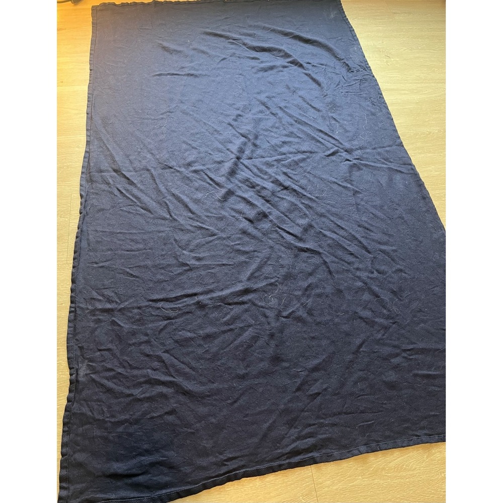 Vintage United Airlines Throw Blanket 54x33 Navy Blue Domestic First Class Cabin